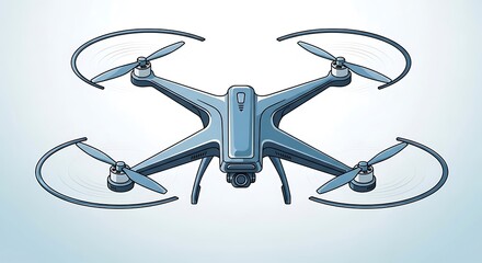 Modern Quadcopter Drone with Camera Technology.