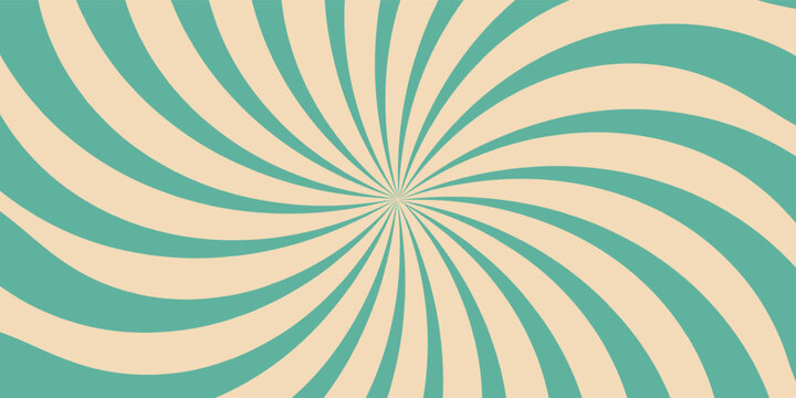Retro background with rays or stripes in the center. Sunburst or sun burst retro background. turquoise colors. Vector illustration