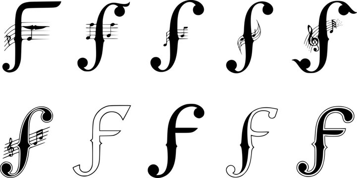 Diverse styles of f holes: modern music design elements
