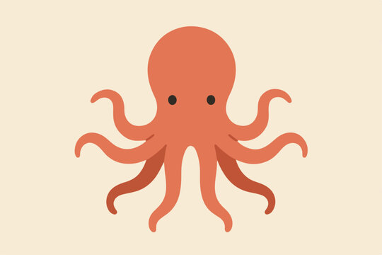 flat illustration of an octopus
