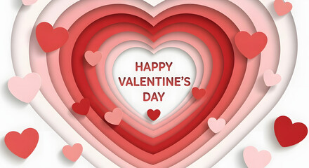 Layered Paper Hearts Depth &ndash; Sweet Happy Valentine's Day