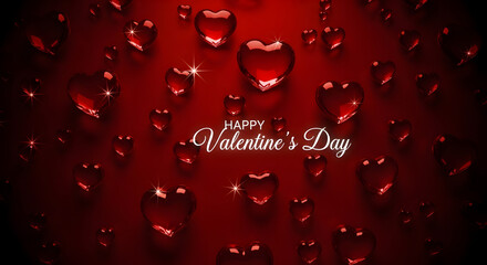 Dewy Crystal Red Hearts &ndash; Sensual Happy Valentine's Day