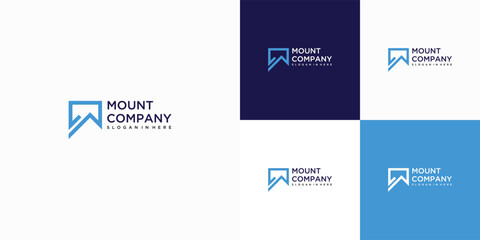 simple mountain logo design vector template
