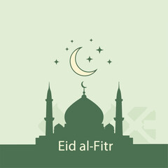 flat illustration of Eid al-Fitr background