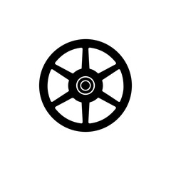 Obraz premium Black Wheel Vector Silhouette