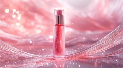 Pink bottle cosmetics