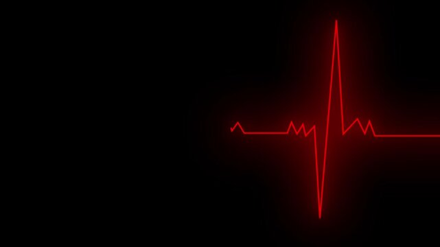 ECG heartbeat flatline displayed on monitor. Represents cardiac arrest, medical emergency, and health monitoring concepts, 4K resolution