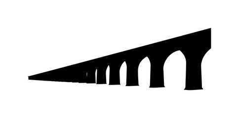 Silhouette of an Aqueduct Bridge