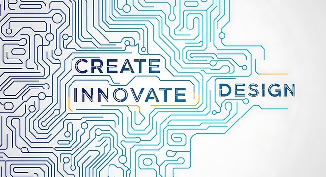 Circuit Board Design - Create, Innovate, and Design Technology Concept.
