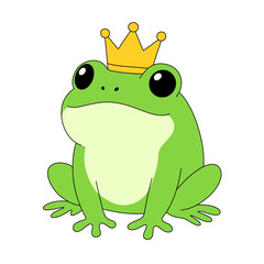 Fototapeta premium Illustration of A Frog Wearing A Crown