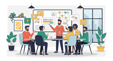 Fototapeta premium Team Meeting in Modern Office Space.