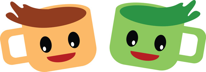 cute chocolate and matcha cup