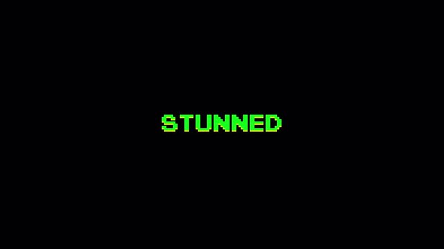 STUNNED 8 Bit Pixel Text Animation Retro Video Game Status Effect Motion Graphic