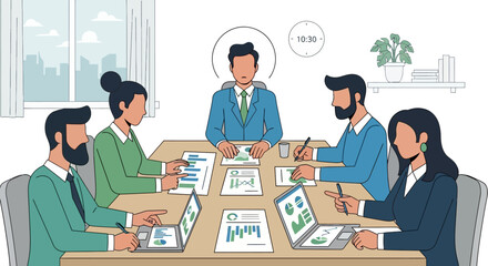 Business People Meeting Office Discussion.