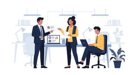 Business Professionals Discussing Project Details.