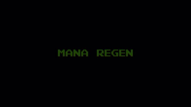 8 Bit Pixel Retro Text Animation, MANA REGEN Status Message Screen Overlay