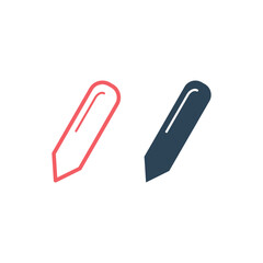 Obraz premium Pencil flat icons set logo of school