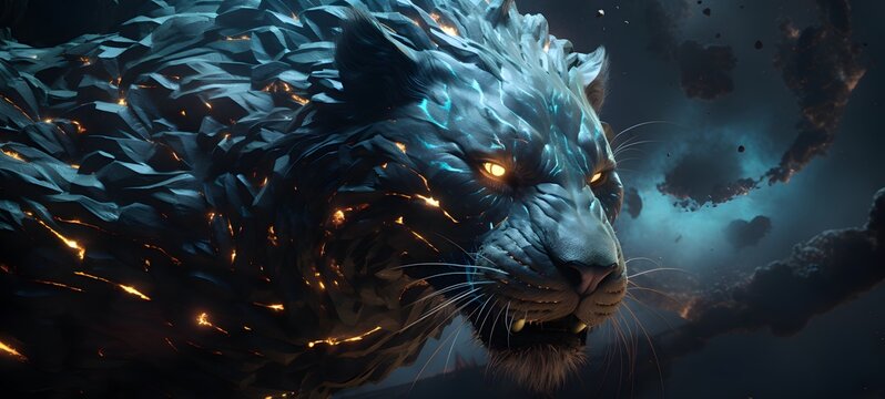 Astral vision liger meets cosmos ,generative AI