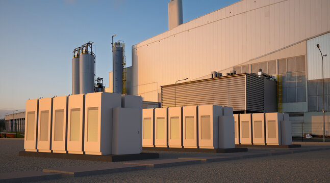 eco-friendly energy storage facility that creates energy reserves for industrial installations.