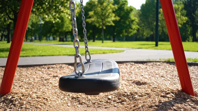 Swing in a park playground