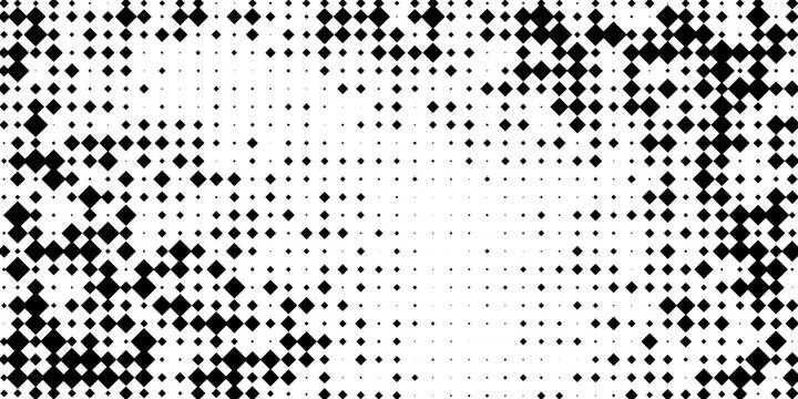 Abstract geometric pattern from diamonds of different sizes. Black and white background.Eps10