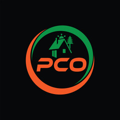 PCO letter logo abstract design. PCO Logo design