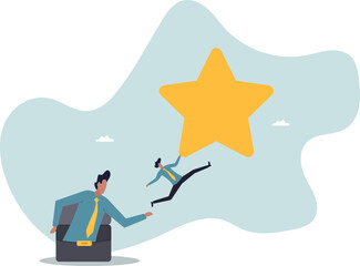 Fototapeta premium Career development support, assistant or mentor to help reach business goal to achieve target .about a man and his life.