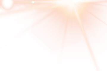 Fototapeta premium sunlight with sun glare. Overlay, Sun rays and glare, Sun, sunrays, light transitions, lens flare, light leaks and glare in PNG format. PNG sunlight flare. Golden flash and glare 