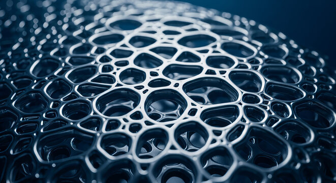 Cinematic Macro Liquid Silver Hyphae Texture