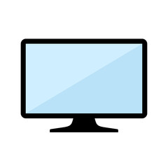 Fototapeta premium Monitor icon. Symbol for viewing or displaying a screen. Attribute of a computer or laptop. Raster icon.