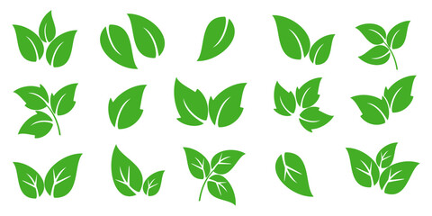 Leaf vector symbol, leaf illustration or leaf emoji in flat style. Spring leaf design, ecological nature theme.	