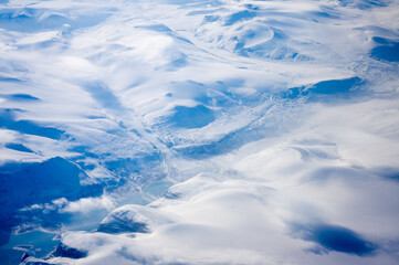 Obraz premium Grenland from above, Aerial view, Polar Ice sheets, Ice Field, Air photo.