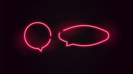 Colorful Neon Ring Light Effect with Red Blue Yellow Pink and Green Glowing Circle, Futuristic Neon Glow Vector on Transparent Background