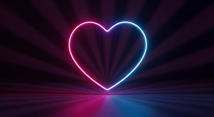Neon heart radiance