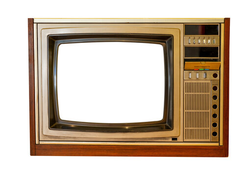 Retro crt tv set showing analog broadcast technology and entertainment