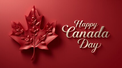 Obraz premium Ultra-Modern Canada Day Fashion Fusion Background with 3D Abstract Elements. A sophisticated abstract background celebrating Canada Day with a luxury fashion aesthetic.