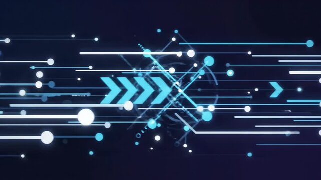 Animated streamlines with arrowheads moving horizontally across screen