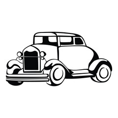 retro car silhouette design. vintage transportation.