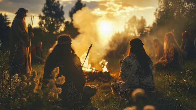 Video A group of people gathered around a campfire, sharing stories and enjoying each other's company