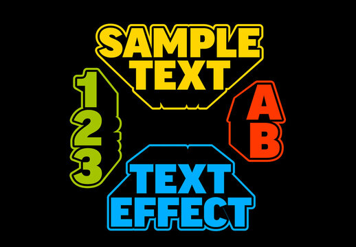 Retro Cinematic Editable 3D Text Effects Set with Sci-Fi Font Style