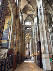 Interior decoration of the Church of St. Eustache in the Renaissance and Classical style, the 1st arrondissement. It is the second largest church in the city, just behind Notre-Dame.