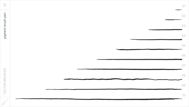 Vector Brushes. Pigment Brush Pen.