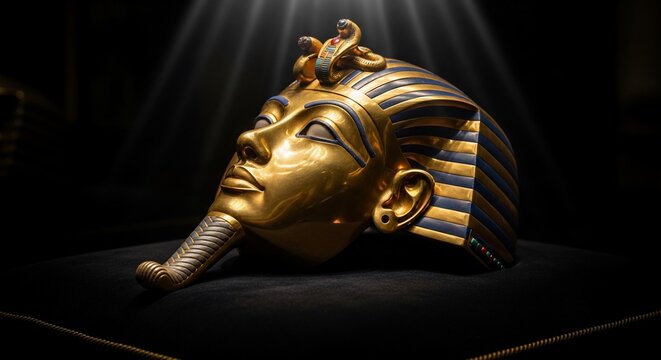 Golden Mask of Tutankhamun Ancient Egyptian Artifact.