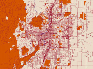 Naklejka premium City map poster — Bend, Oregon