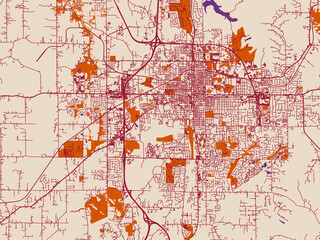 Naklejka premium Urban grid map — Bloomington, Indiana
