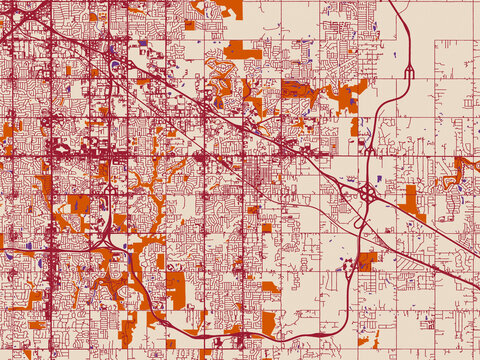 Street network map &mdash; Broken Arrow, Oklahoma