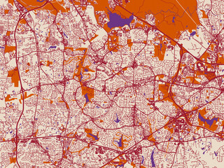 Fototapeta premium Cary – city map, North Carolina