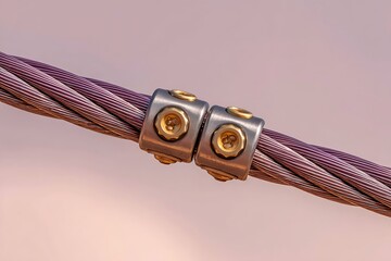 Wire rope cables securely clamped for strong connection