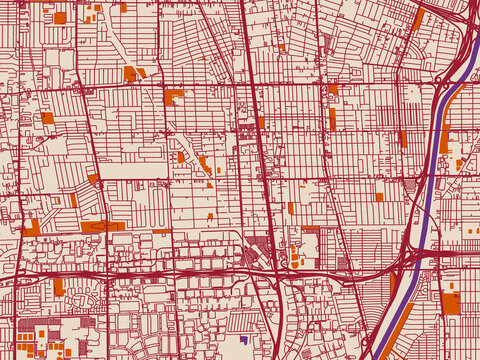 City map poster of Compton, California