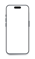 Realistic smartphone mockup. Mobile phone vector with isolated on white background. Device front view. 3D mobile phone with shadow